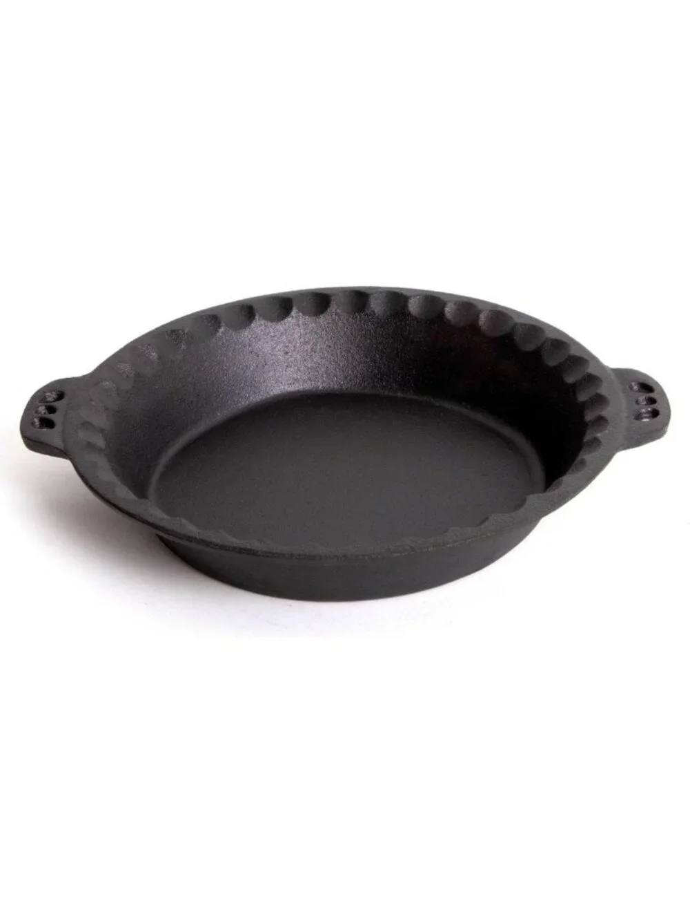 Extra Deep Cast Iron Pie Pan - Pre-Seasoned Bakeware with Crimped Edges